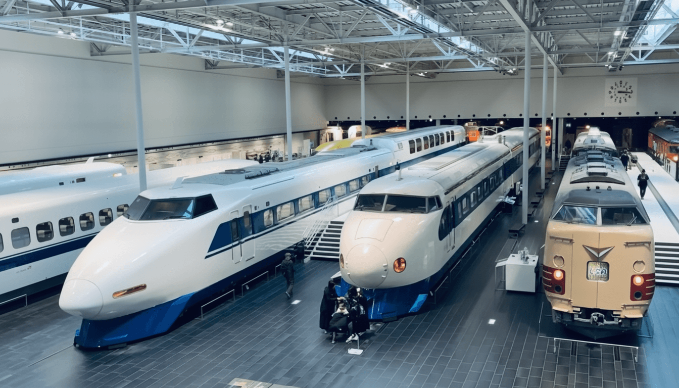 L0 series maglev test car on display at the SCMAGLEV and Railway Park in Nagoya