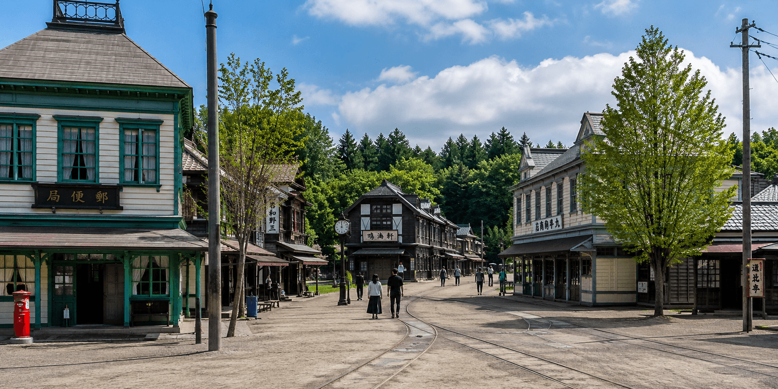 Historical Village of Hokkaido open-air museum with reconstructed pioneer-era buildings in Sapporo Japan