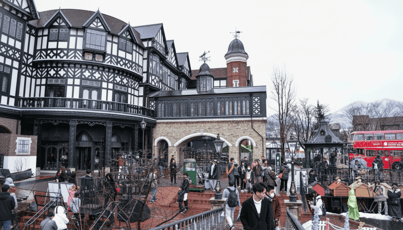 Shiroi Koibito Park grounds covered in snow during winter