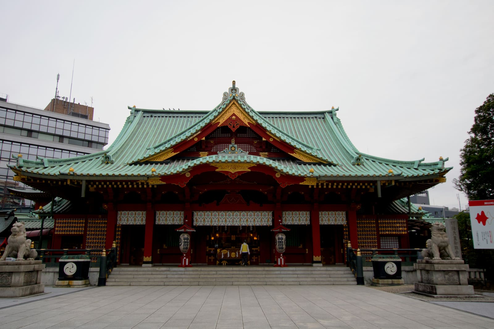 Kanda Myojin Shrine - historic Shinto shrine near Akihabara with colorful torii gate and festival banners, Tokyo, Japan
