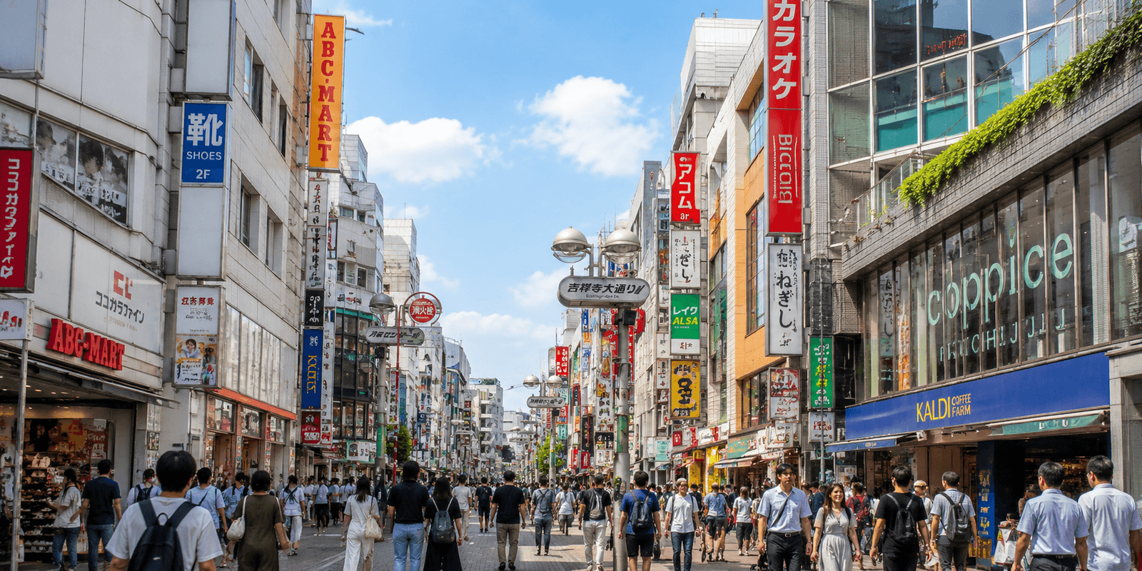 Kichijoji's Sun Road shopping arcade near the station, Musashino, Tokyo, Japan
