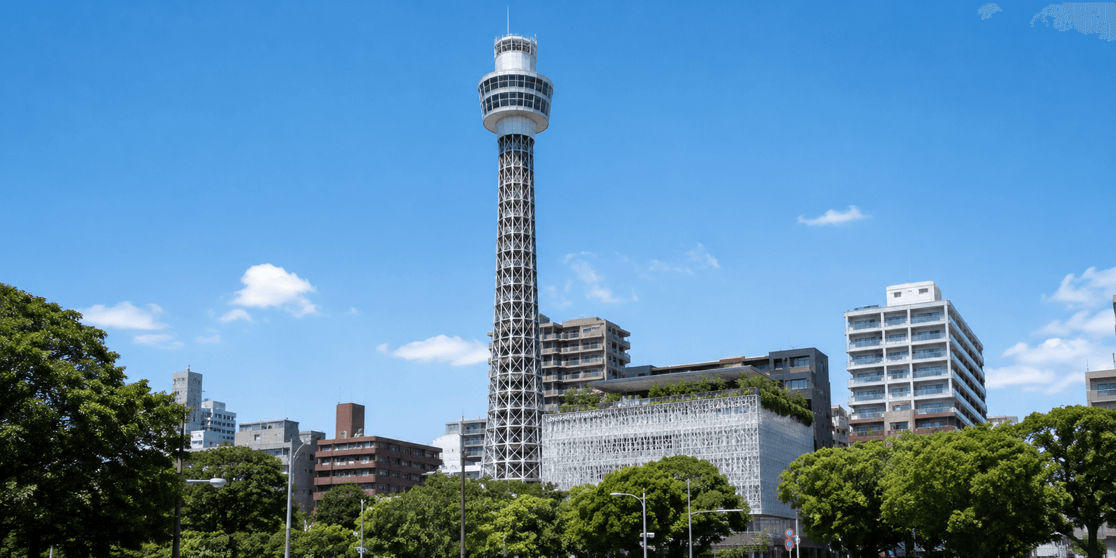 Yokohama Marine Tower former lighthouse and observation tower beside Yamashita Park, Yokohama