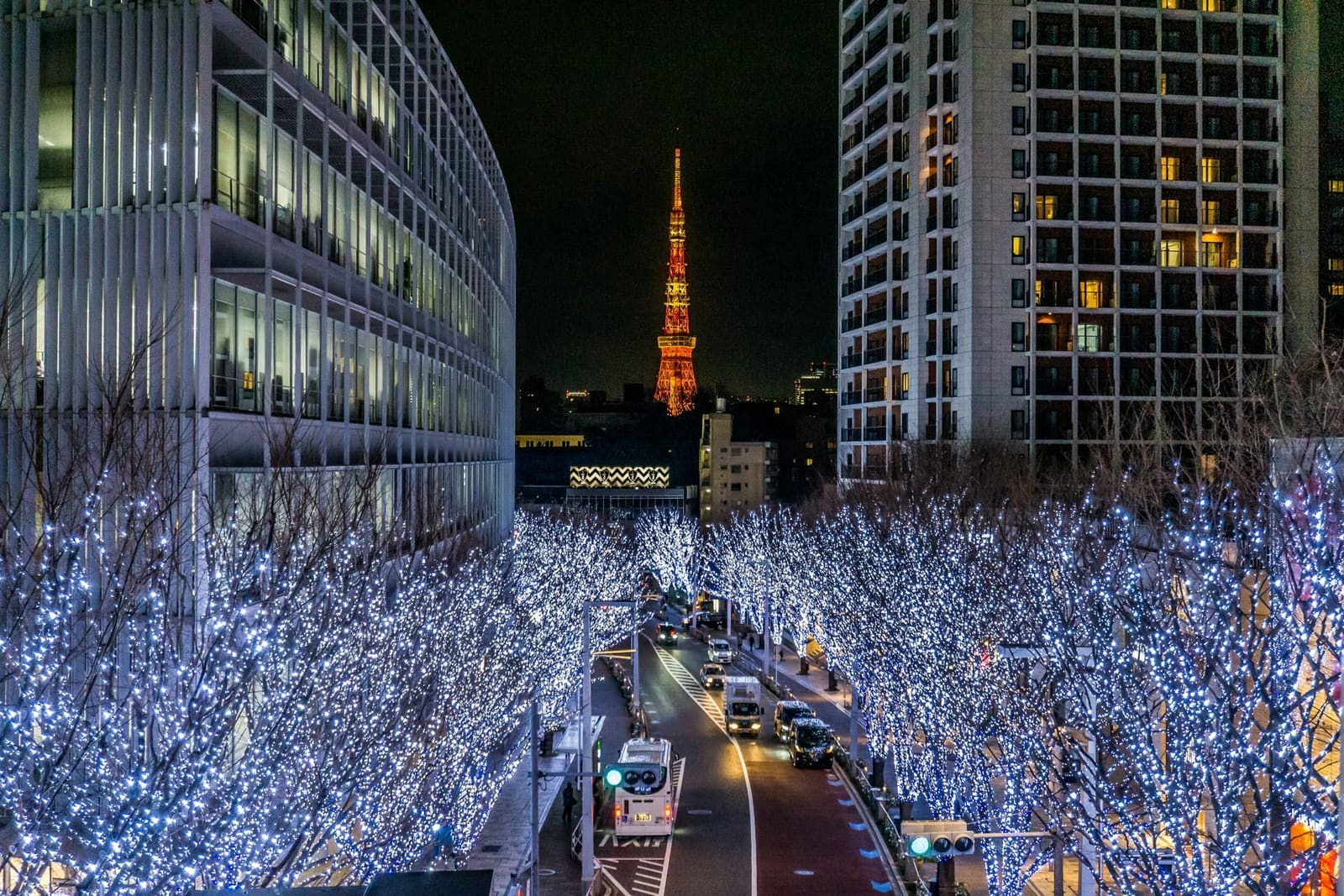 Roppongi Hills - Mori Tower and contemporary art complex at night, Tokyo, Japan