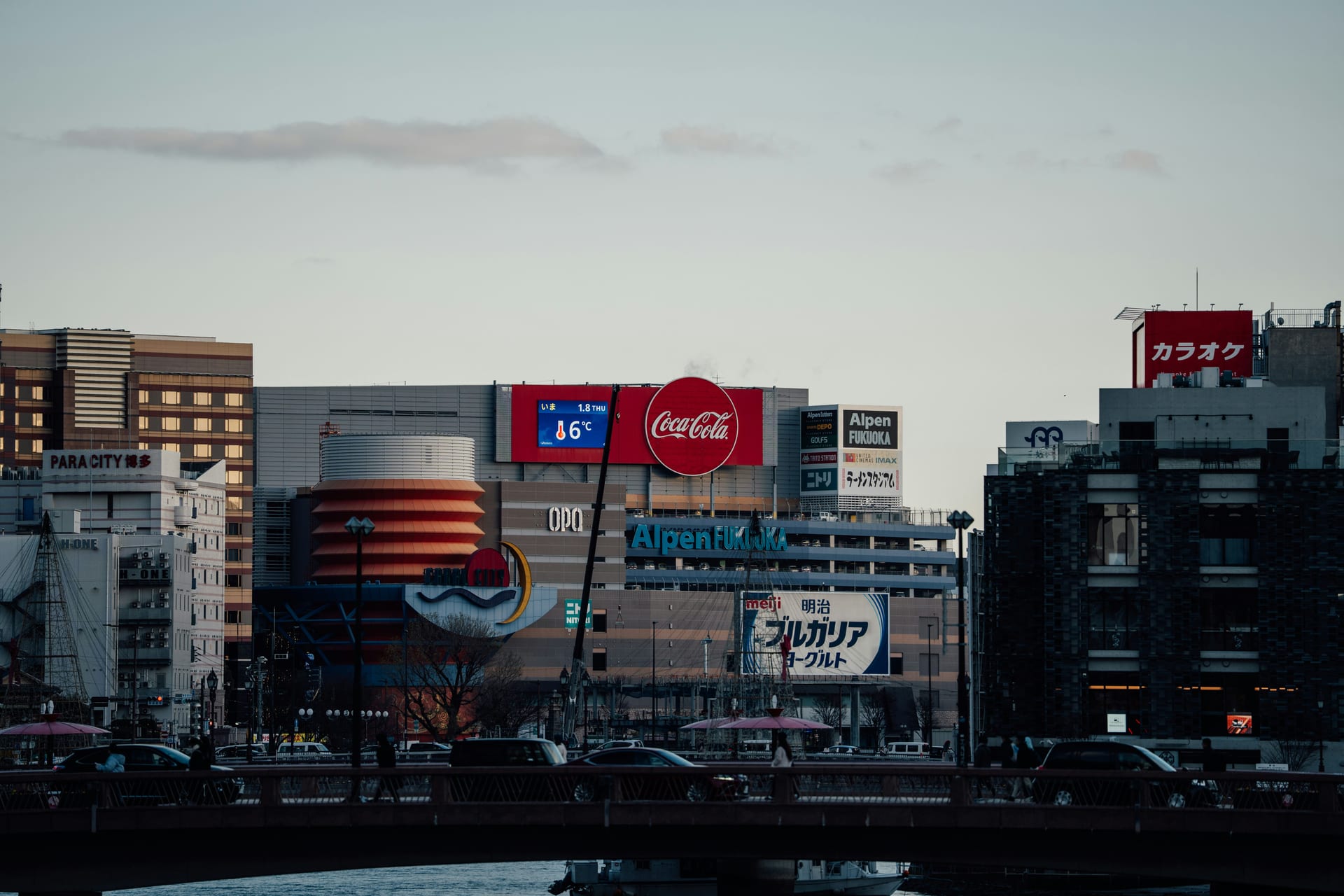 Canal City Hakata shopping complex with indoor canal in Fukuoka