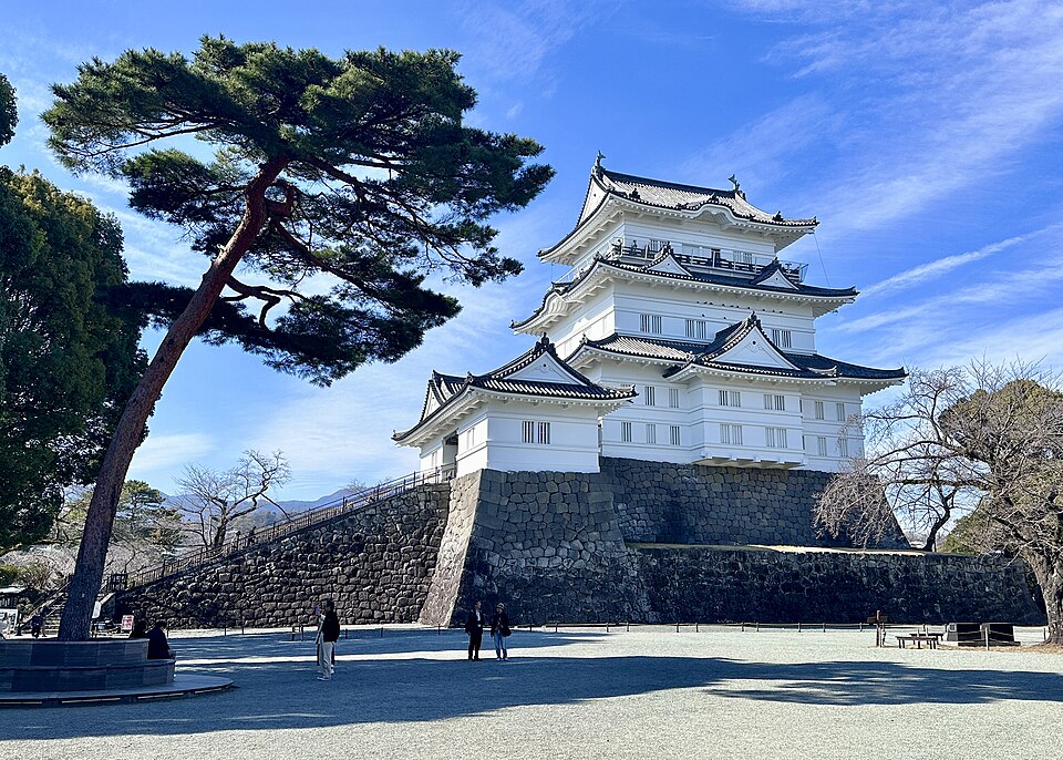 Odawara Castle white tower surrounded by cherry blossoms Odawara Japan