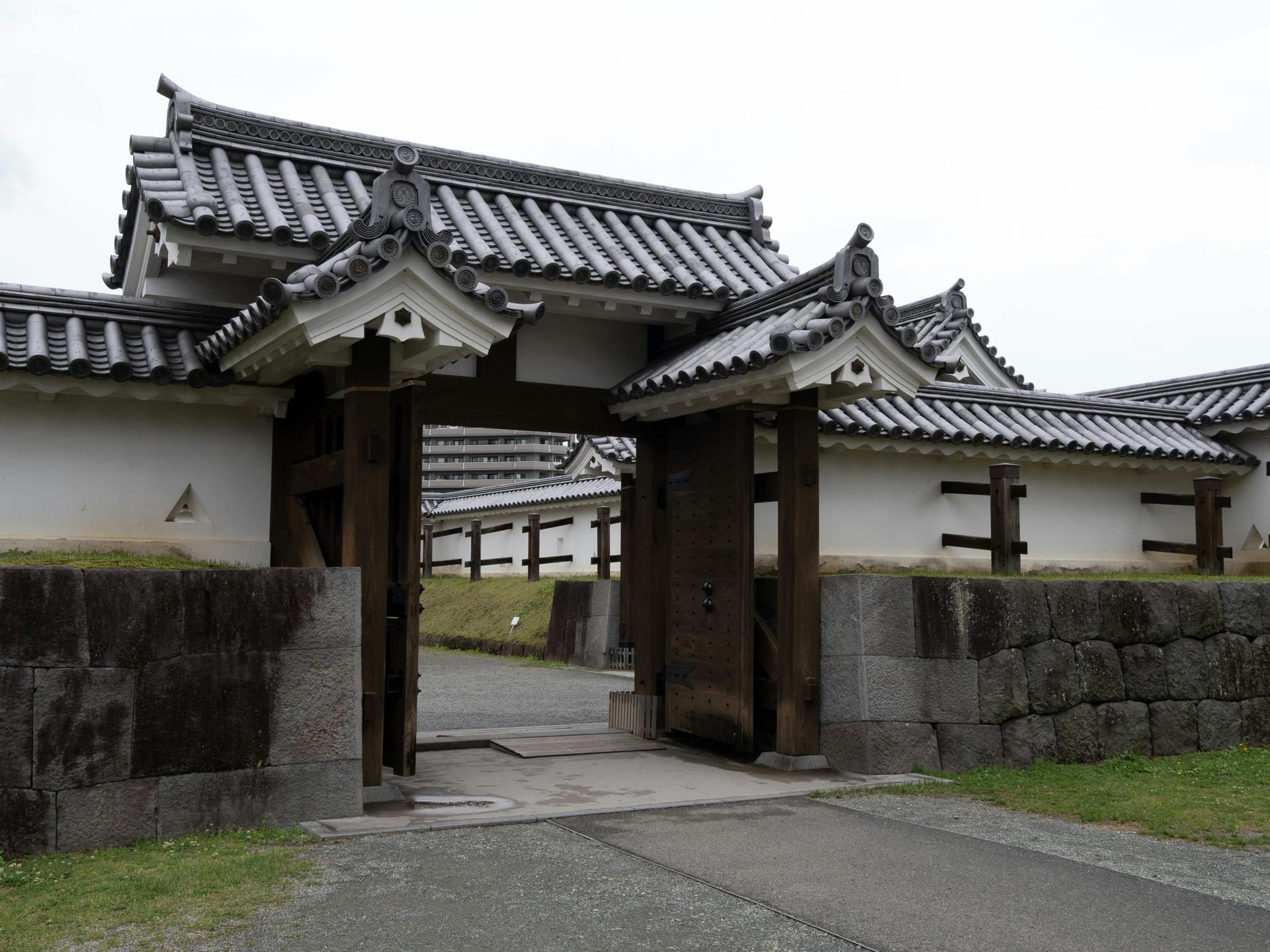 Odawara Castle main keep viewed from castle park grounds Japan