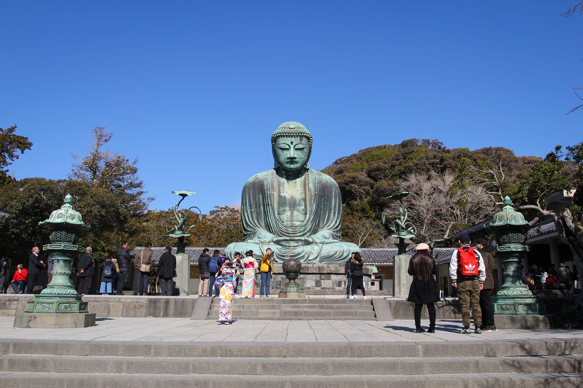 Great Buddha of Kamakura bronze statue at Kotoku-in temple Japan