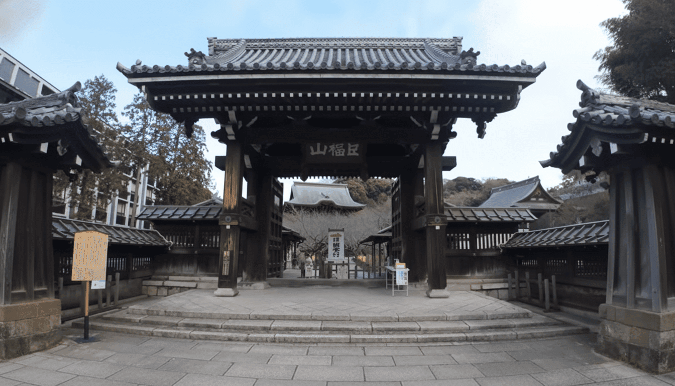 Kenchoji Temple grounds and gate in Kamakura Japan