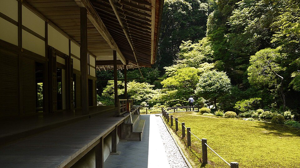 Massive Sanmon Gate at Nanzen-ji rising above the maple trees with views across eastern Kyoto