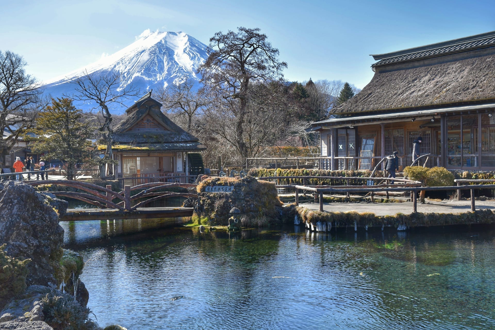 Oshino Hakkai eight sacred ponds crystal clear water Mount Fuji Japan