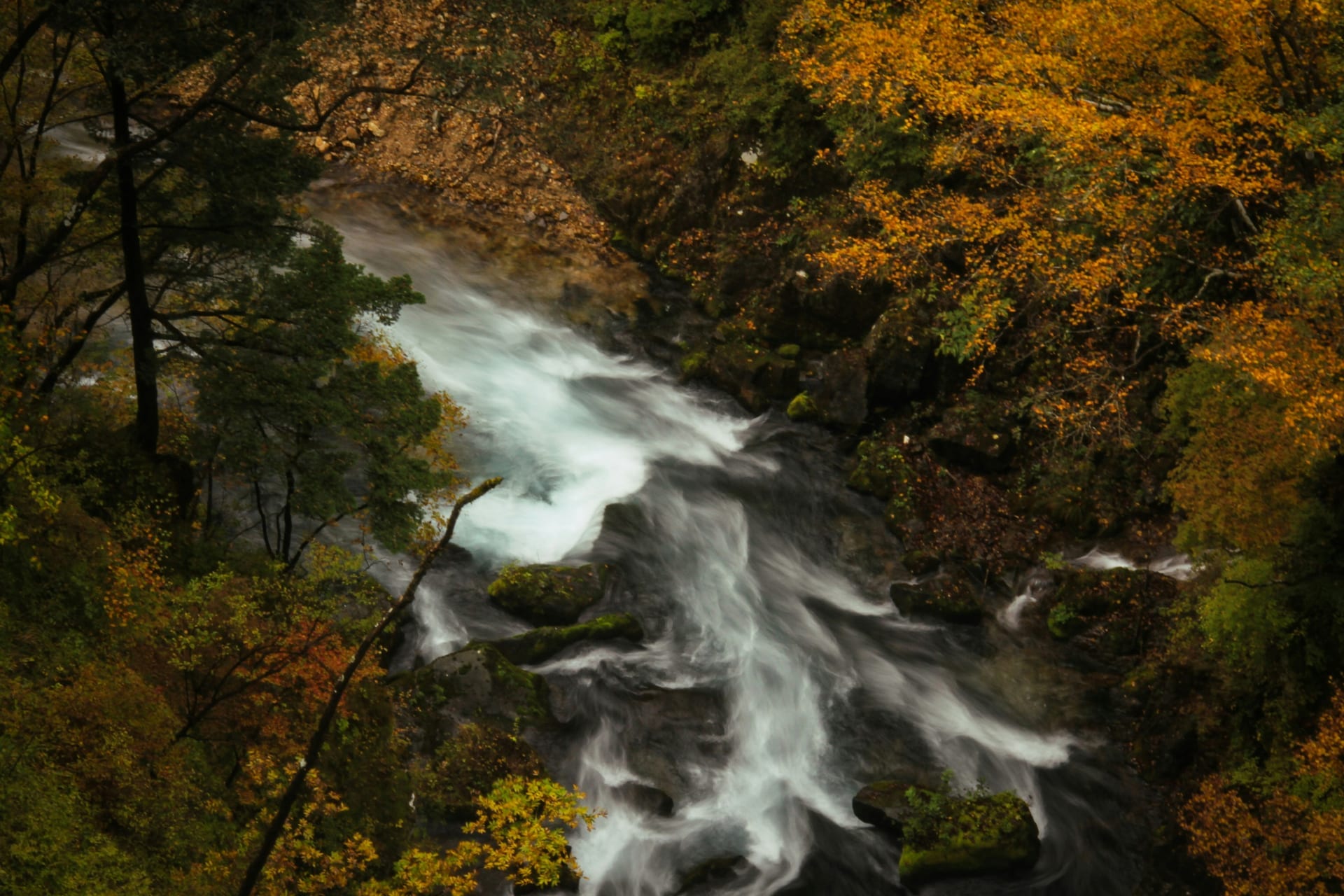 Kegon Falls waterfall plunging through a volcanic gorge in Nikko Japan