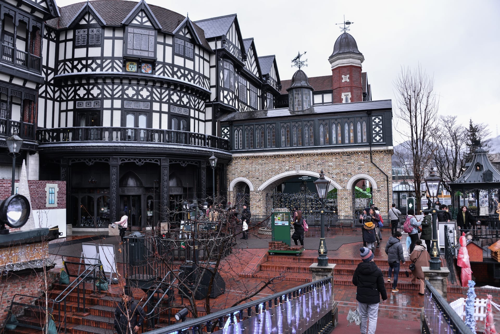 Shiroi Koibito Park chocolate factory clock tower garden Sapporo Japan