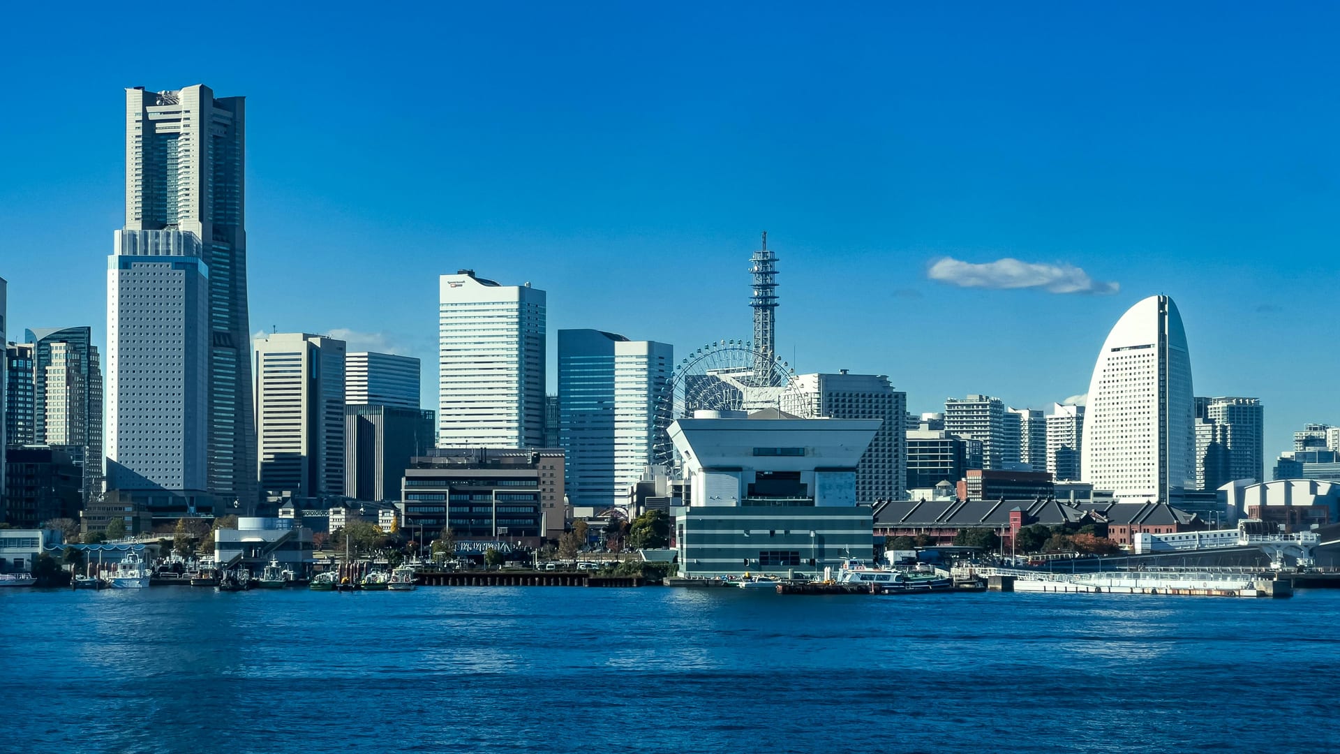 Yokohama Landmark Tower rising above Minato Mirai skyline