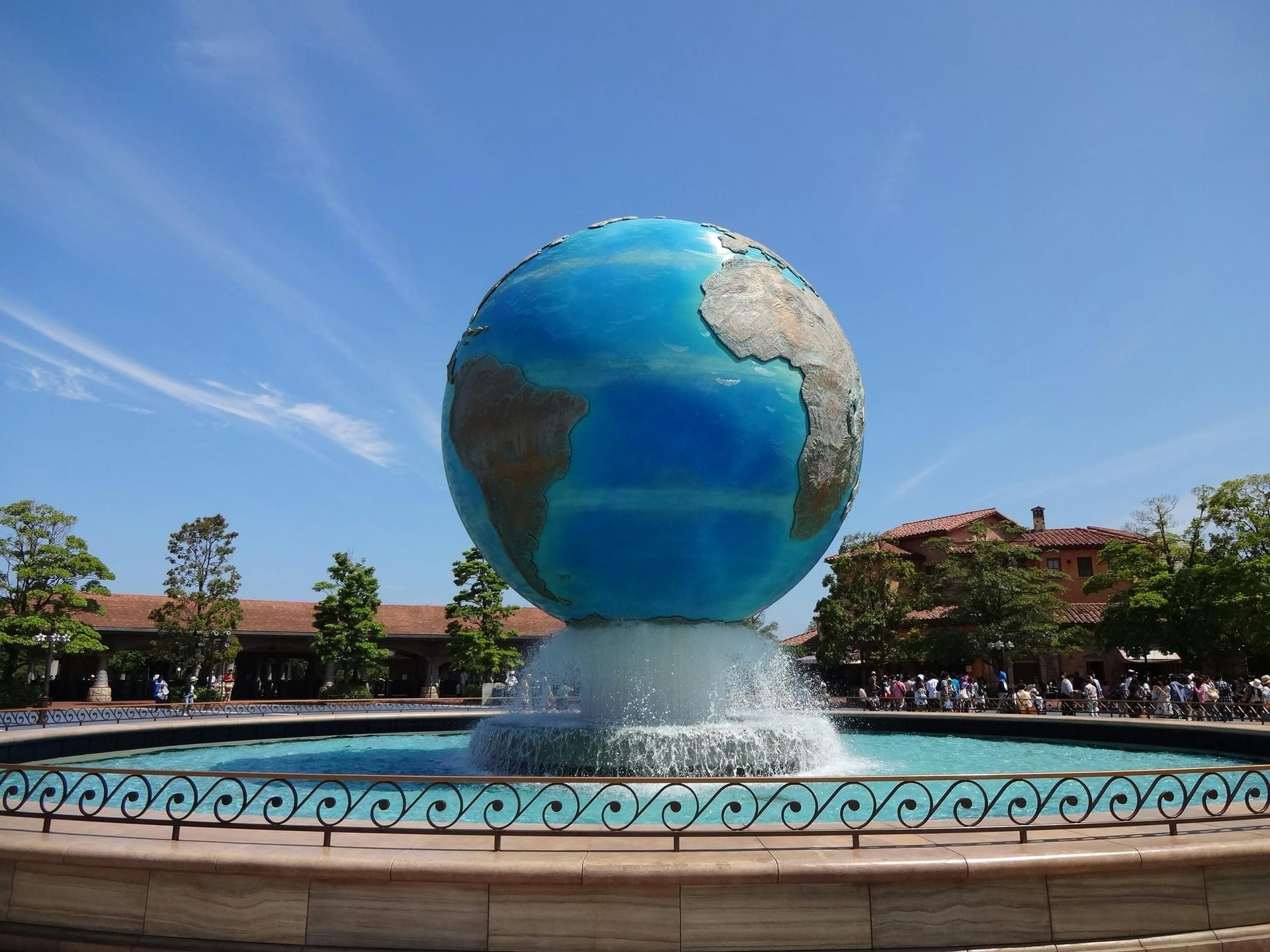 Tokyo DisneySea - Mediterranean Harbor and Mount Prometheus volcano, Urayasu, Japan